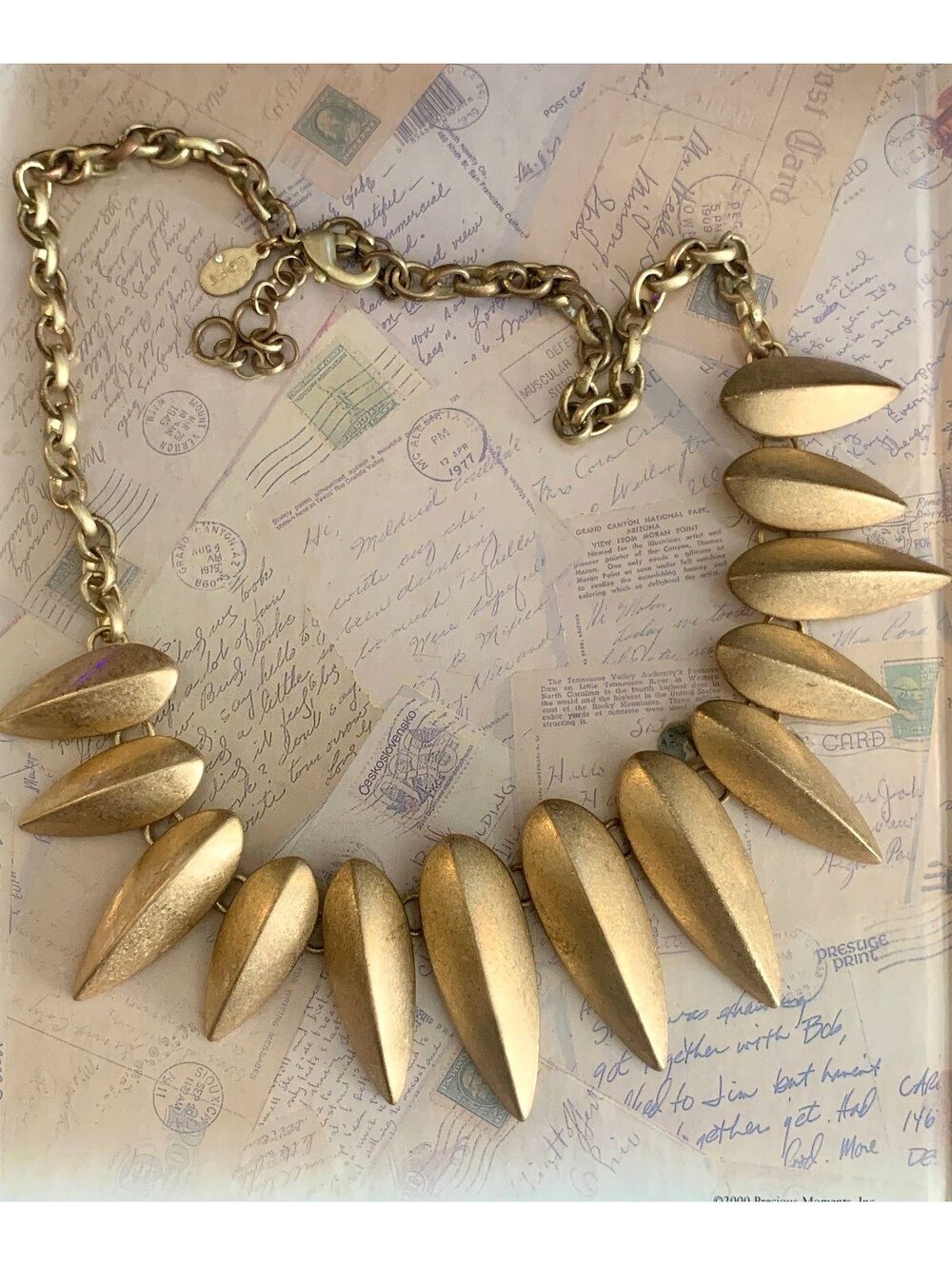 Loft Vintage Contemporary / Modern Textured Spike Bib Statement Necklace